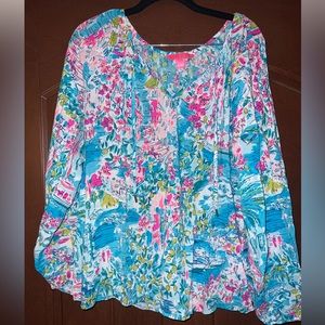 Lilly Pulitzer Willa Top Postcards to Positano sz L